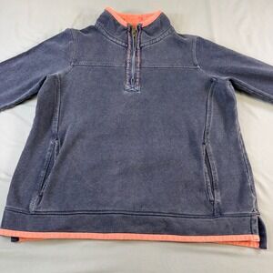 Vintage Y2K FatFace Airlie Quarter Zip Pullover Sweatshirt Blue Coral‎ Size 10